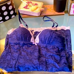 NWT APT 9 Purple Lingerie Teddie and Thong Set